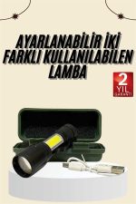 Uzun Menzilli Şarjlı El Feneri Uzun Ömürlü Led Işık Lamba - Görsel 2