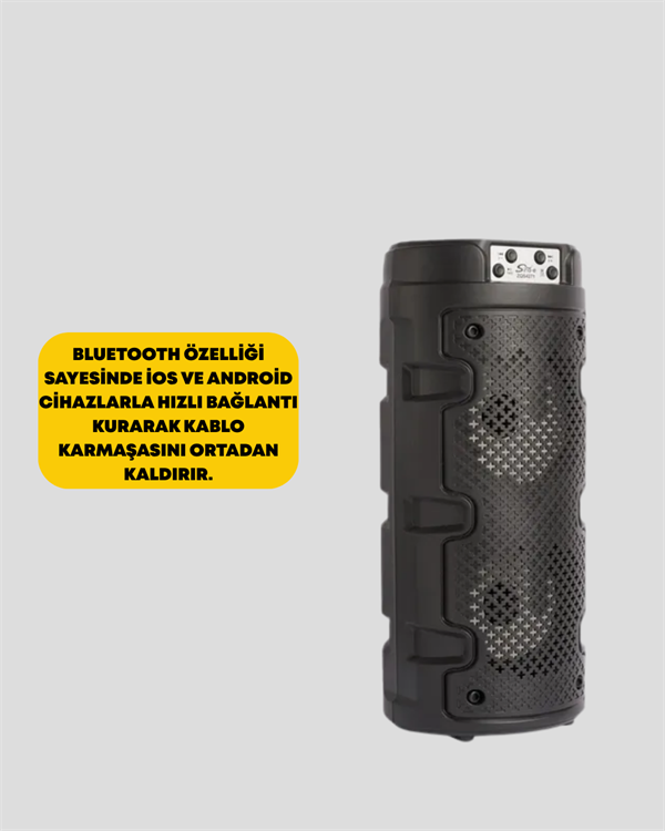 1212758_kompakt-tasarim-yuksek-ses-performansi-ce-4ad.png Kompakt Tasarım, Yüksek Ses Performansı – Çoklu Giriş Seçenekli Kablosuz Hoparlör (Bluetooth, USB, SD Kart, AUX) - Görsel 4
