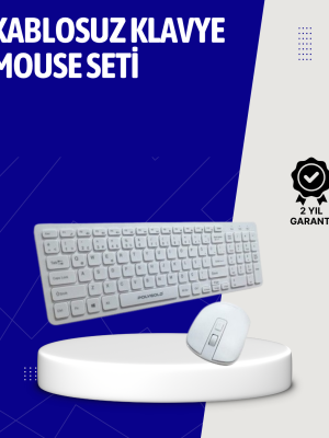 Klavye Mouse Seti Sessiz Kablosuz Türkçe TV  PC Uyumlu