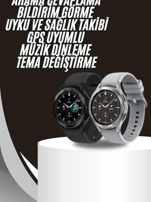 Akıllı Saat Bluetooth Bağlantılı Yuvarlak Ekran Plastik Kordonlu