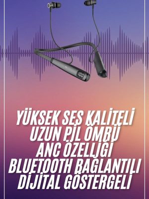Boyun Askılı 100 Saat Kablosuz Kulaklık Göstergeli Bluetooth Kulaklık