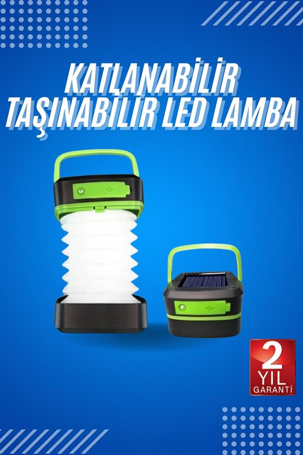 Compressed by jpeg-recompress Kamp Lambası Katlanabilir Lamba Solar Şarjlı Led Lamba El Fenerli - Görsel 2