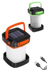 Katlanabilir Kamp Lambası Akordiyon Lamba Şarjlı 3 Kademeli Solar - Görsel 4