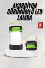 Katlanabilir Kamp Lambası Akordiyon Lamba Şarjlı 3 Kademeli Solar - Görsel 2