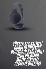 Kablosuz Bluetooth Kulaklık Kulak Üstü Ayarlanabilir Uzun Ömürlü