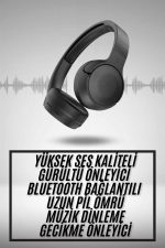 Yeni Nesil Kulak Üstü Bluetooth Kulaklık Type-C Girişli Yüksek Ses Kaliteli