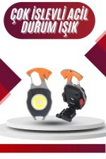 7 Modlu Mini Led Lamba Anahtarlık USB Şarjlı Kamp İçin Taşınabilir - Görsel 2