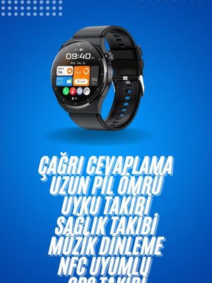 Amoled Ekran Metal Deri Silikon Kordonlu Uyku ve Sağlık Takibi