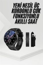 Amoled Ekran Metal Deri Silikon Kordonlu Uyku ve Sağlık Takibi - Görsel 2