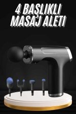 Şarjlı Masaj Tabancası 4 Başlıklı Mini Masaj Tabancası ve Masaj Aleti - Görsel 2