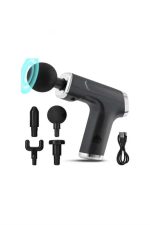 Profesyonel Masaj Tabancası Sporcu Masaj Aleti 4 Başlıklı Şarjlı Titreşimli