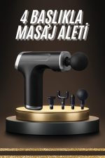 Profesyonel Masaj Tabancası Sporcu Masaj Aleti 4 Başlıklı Şarjlı Titreşimli - Görsel 3