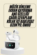 Dokunmatik Ekranlı Bluetooth Kulaklık TWS İOS Android Tüm Telefonlara Uyumlu Kulaklık - Görsel 2