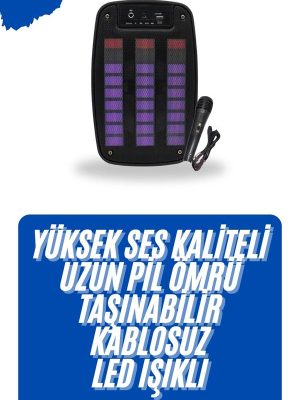 Kablosuz Hoparlör İOS ve Android Uyumlu Şarjlı SD Kart Girişli Bluetooth Hoparlör