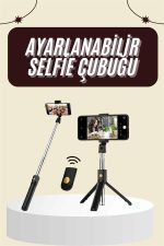 Cep Telefonu Tripod Standı Manyetik Selfie Sopa Bluetooth Uzaktan Kumandalı - Görsel 2