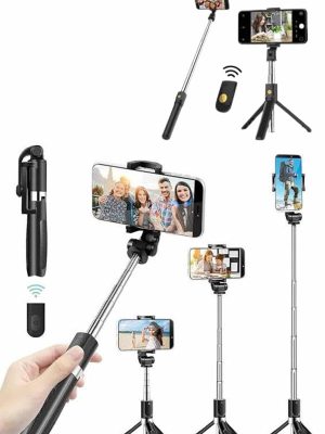 Cep Telefonu Tripod Standı Manyetik Selfie Sopa Bluetooth Uzaktan Kumandalı