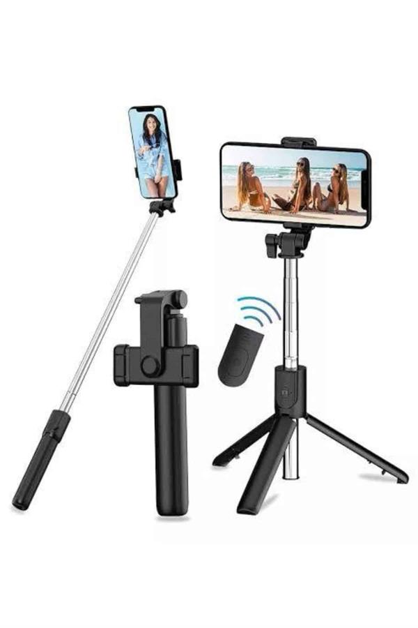 Compressed by jpeg-recompress Tripod Selfie Çubuğu Bluetooth Kumandalı Kablosuz Led Işıklı - Görsel 5