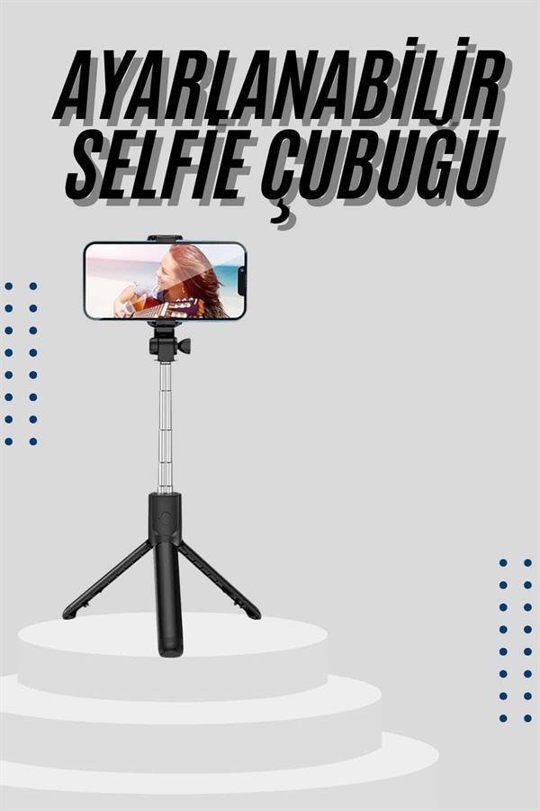 Compressed by jpeg-recompress Tripod Selfie Çubuğu Bluetooth Kumandalı Kablosuz Led Işıklı - Görsel 2