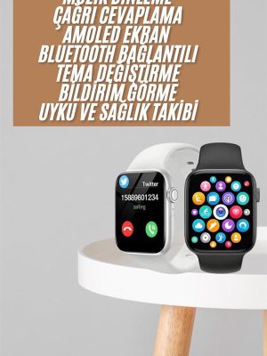 1.83 İnç Akıllı Saat Android ve İOS Uyumlu Çağrı Cevaplayabilen Adımsayar GPS Takibi