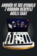 7 Kordonlu Akıllı Saat Siyah Kasa Dokunmatik Ekran Uyku ve Sağlık Takibi - Görsel 2