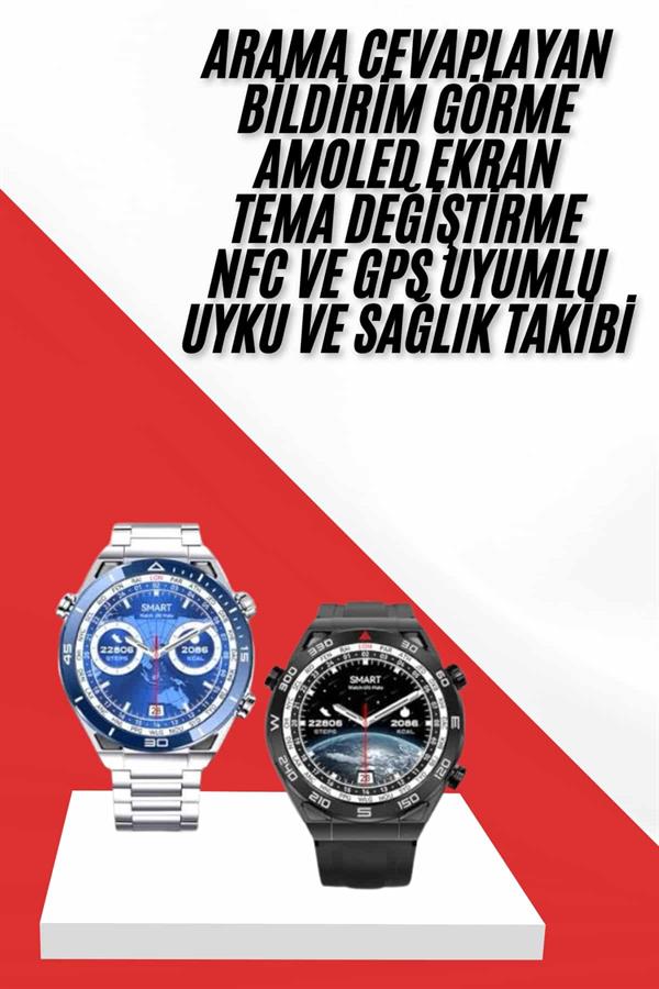 Compressed by jpeg-recompress Akıllı Saat 1.62 İnç Ultimate Nabız Sensörlü Sesli Görüşme Yapabilen - Görsel 1