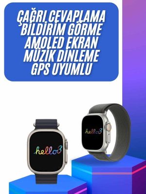 Yeni Nesil 3 Kordonlu Kol Saati 49 MM Amoled Ekran Akıllı Saat