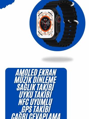 Yeni Nesil Akıllı Kol Saati Nabız Ölçer GPS Uyumlu 49 MM Kasa