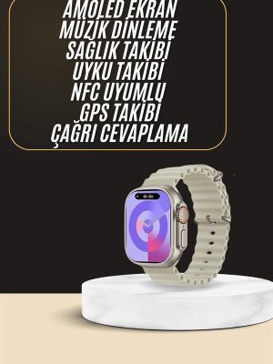 Uyku ve Sağlık Takibi Yapabilen GPS Uyumlu Plastik Kordonlu Akıllı Saat