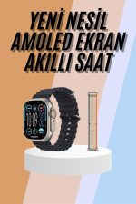 49mm Akıllı Saat Amoled Ekranlı Kadın Erkek Kol Saati Plastik Kordon - Görsel 2