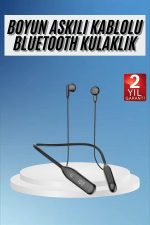 60 Saat Kablolu Boyun Askılı Dijital Göstergeli Bluetooth Kulaklığı - Görsel 2
