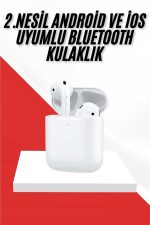 2. Nesil Bluetooth Android ve İOS Uyumlu Kablosuz Kulaklık Çağrı Cevaplama - Görsel 2