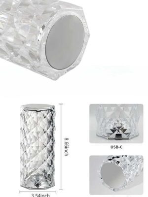 Yeni Nesil Modern Kristal Masa ve Gece Lambası Dokunmatik Renk Değiştirebilen