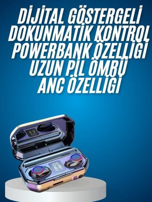 Yeni Nesil Bluetooth Kulaklık Uzun Pil Ömrü El Fenerli Dijital Şarj Göstergeli