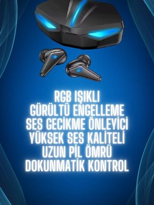 Bluetooth Kulaklık Oyuncu Kulaklığı RGB Işıklı Oyunlarda Düşük Gecikme