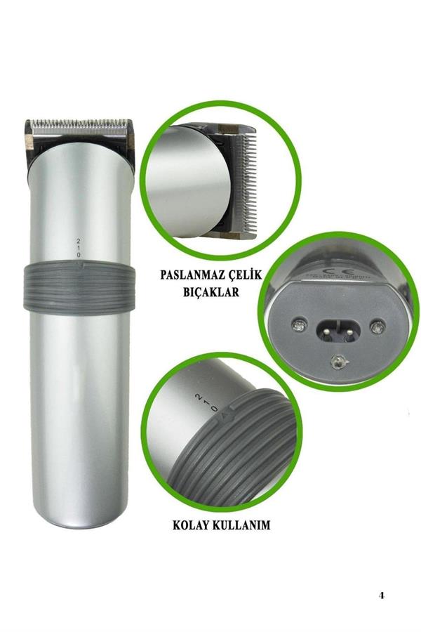Compressed by jpeg-recompress Yeni Nesil Profesyonel Şarjlı Saç Sakal Tıraş Makinesi Ayarlanabilir 4 Taraklı - Görsel 4