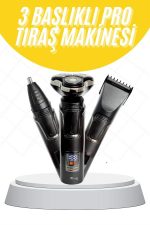 Tıraş Makinesi Profesyonel 3in1 Dijital Göstergeli 3 Başlıklı Erkek Bakım - Görsel 2