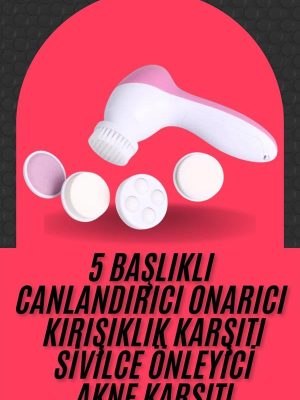 Cilt Temizleme ve Masaj Aleti 5 Başlıklı Akne ve Sivilce Önleyici