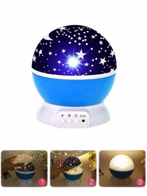 Yıldızlı Gece Lambası Mor Projeksiyon Görünümlü Masa Lambası Renk Değiştirebilen