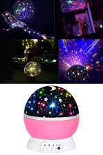 Yıldızlı Gece Lambası Mor Projeksiyon Görünümlü Masa Lambası Renk Değiştirebilen - Görsel 5