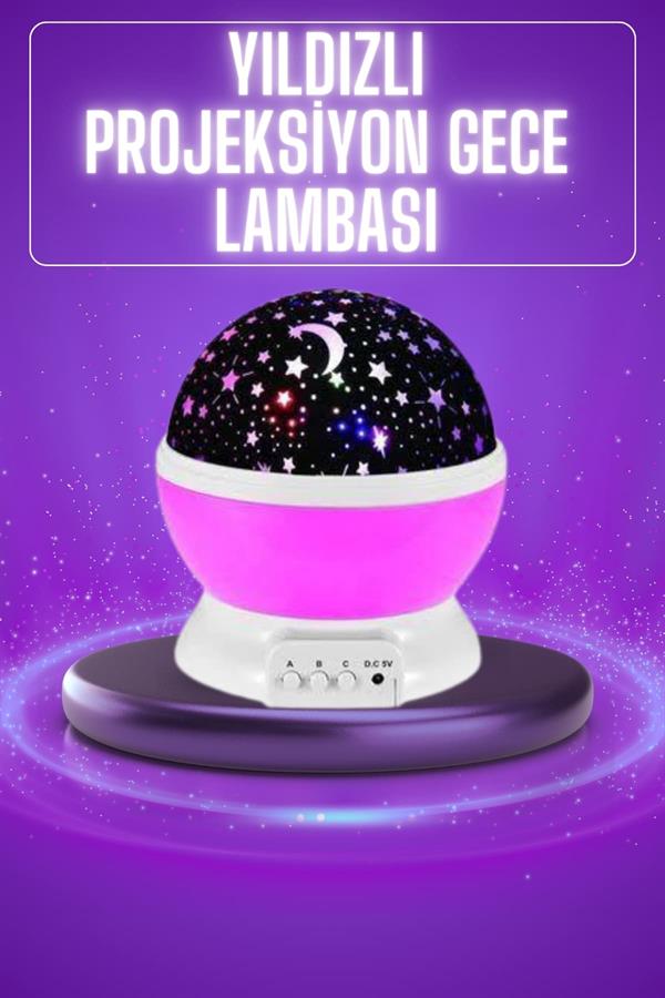 Compressed by jpeg-recompress Yıldız Görünümlü Gece Lambası Renkli Masa Lambası Gökyüzü Projeksiyon - Görsel 2