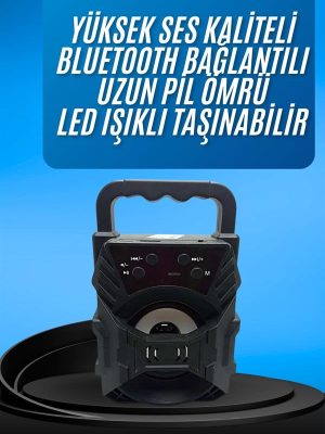 Işıklı Bluetooth Hoparlör Ses Bombası Taşınabilir Yüksek Ses Kaliteli Radyo Özelliği