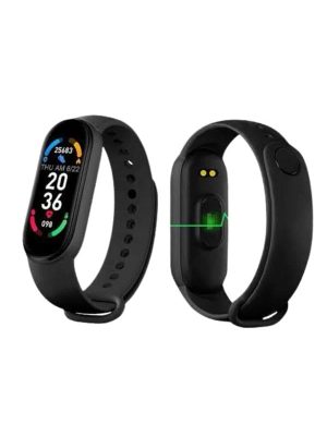 M6 Akıllı Bileklik Siyah Adımsayar Spor Takibi Android ve İOS Uyumlu