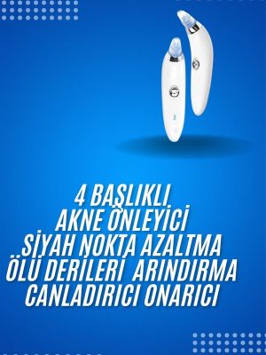 4 Başlıklı Pilli Vakumlu Siyah Nokta Temizleyici Akne Ve Sivilce Önleyici