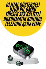 Kablosuz Bluetooth Kulaklık Çift Telefon Destekli Powerbankli Dijital Göstergeli