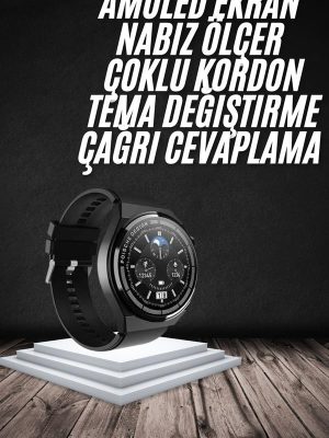 En Çok Tercih Edilen Akıllı Saat Amoled Ekran Nabız Sensörü GPS Uyumlu Adımsayar