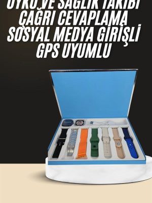 7 Kordonlu Unisex Akıllı Saat Çoklu Kordon Seçeneği Amoled Ekran