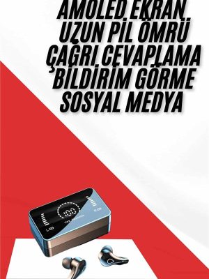 TWS Bluetooth Kulaklık Aynalı Kulaklık Dijital Göstergeli Dokunmatik Kontrol