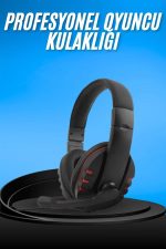 Oyuncu Kulaklığı Kulak Üstü Kablolu Gaming Kulaklık Mikrofonlu ANC Özelliği - Görsel 2