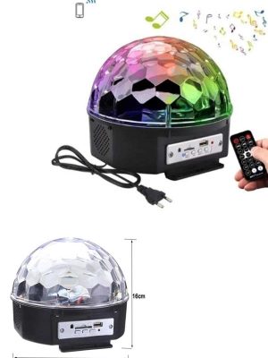 Led Işık Disko Topu Bluetooth Hoparlörlü USB Müzik Çalar Kumandalı