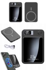 Magsafe Powerbank 10.000 mAh 22.5 Watt Hızlı Şarj Göstergeli Kablosuz Taşınabilir Şarj - Görsel 3